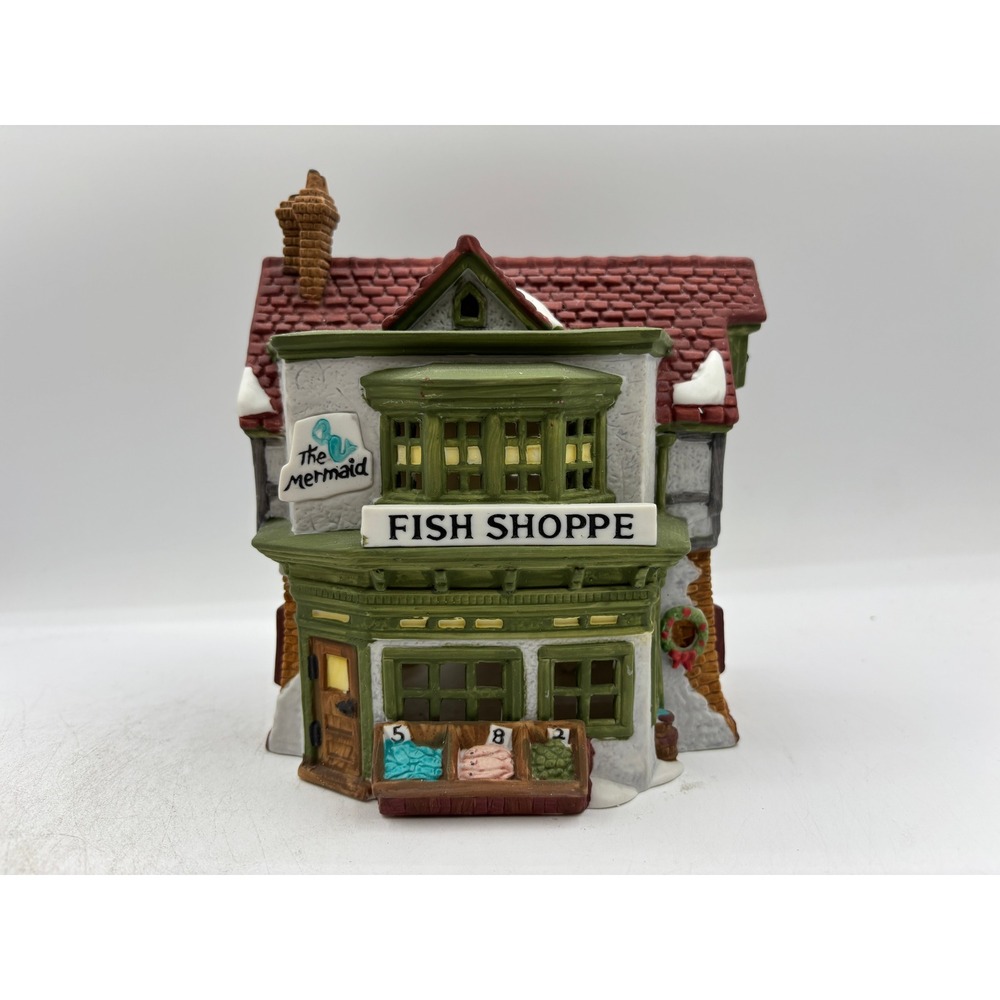 Department 56 1988 Vintage HVC Dickens Village The Mermaid Fish Shoppe 5926-9